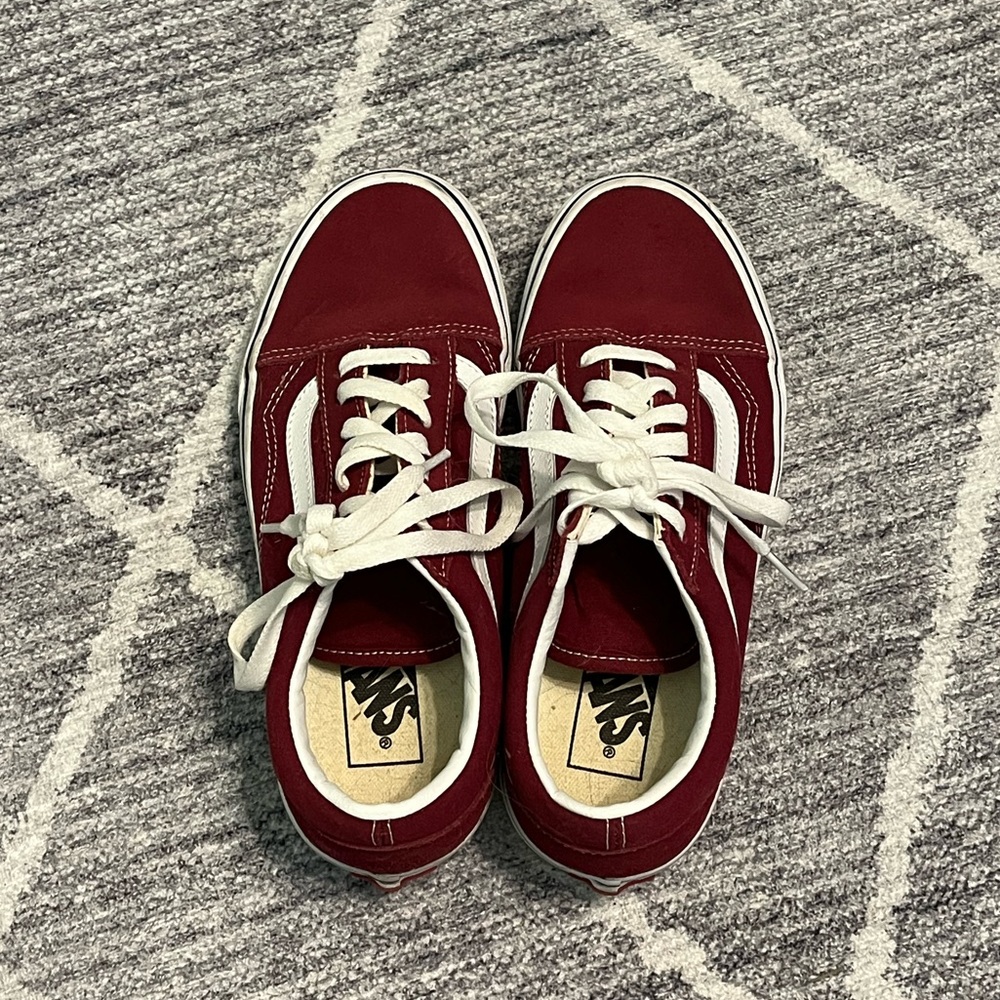 Vans Old Skool Burgundy Shoes Size 7 - Picture 2 of 3